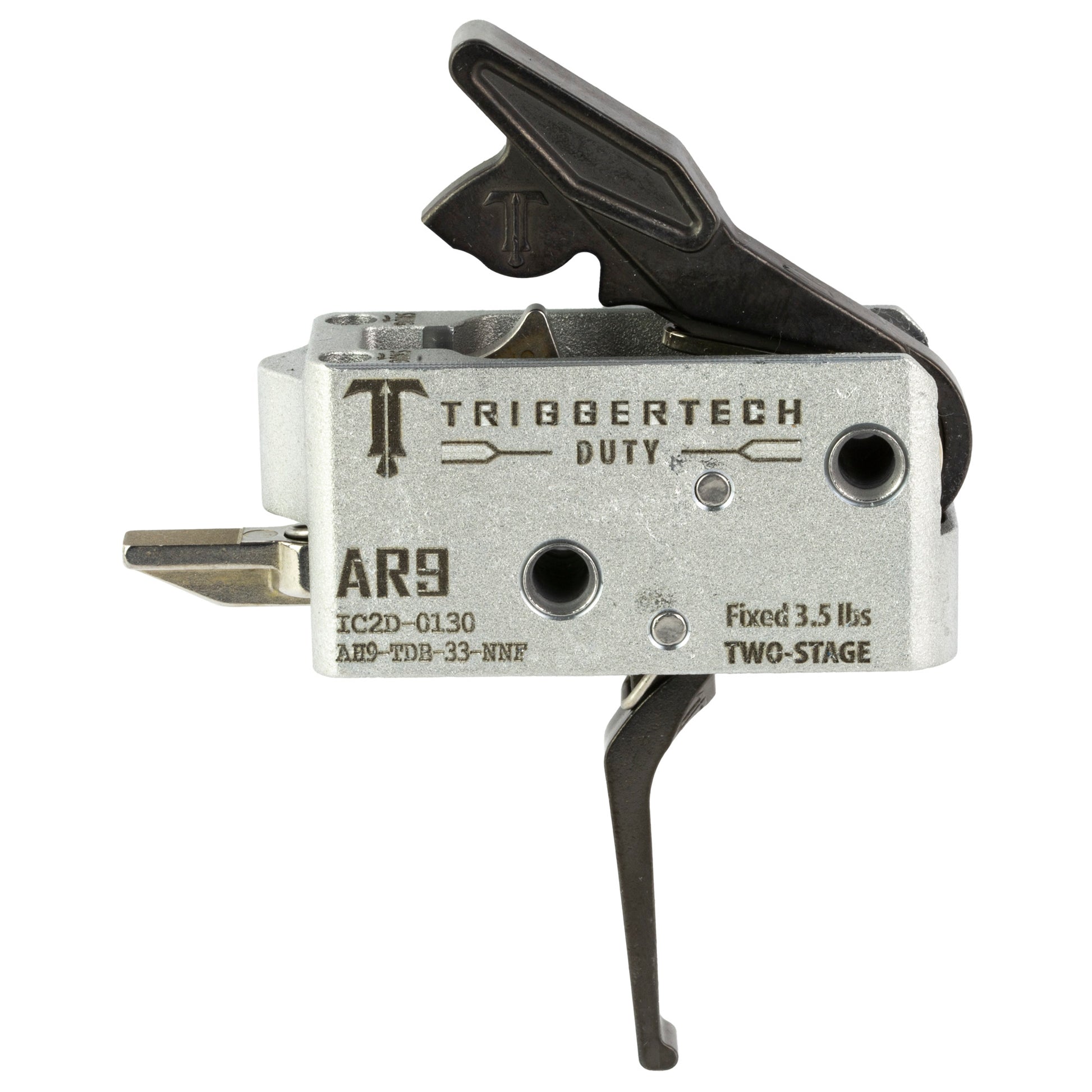 TriggerTech AR Duty Flat Trigger - Model AH9-TDB-33-NNF for AR Rifles, 3.5 lb Pull Weight