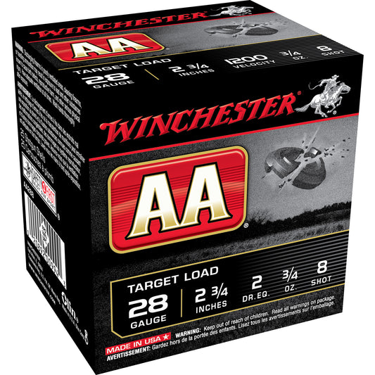 Winchester Ammunition AA Target Shotshells for 28 Gauge * 3/4 oz #8 Shot, 25 Rounds per Box