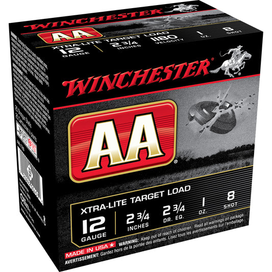 Winchester Ammunition AA Ex-Light 12 Gauge Shotshells, 1 oz #8, 25 Rounds per Box