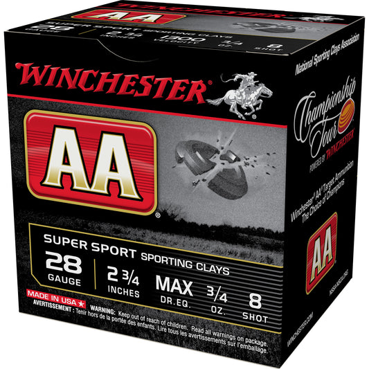 Winchester Ammunition AA 28 Gauge Shotshells * 3/4 oz #8 Shot, 25 Rounds per Box