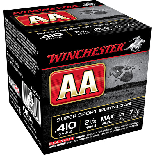 Winchester Ammunition AA Target Shotshells 410 Gauge 2.5-Inch, 1/2 oz #7.5 Shot, 25 Rounds per Box