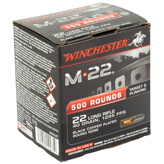 Winchester Ammunition M22 22LR Copper Plated Round Nose Training Loads * 40 Grain * 1,000 Rounds per Box