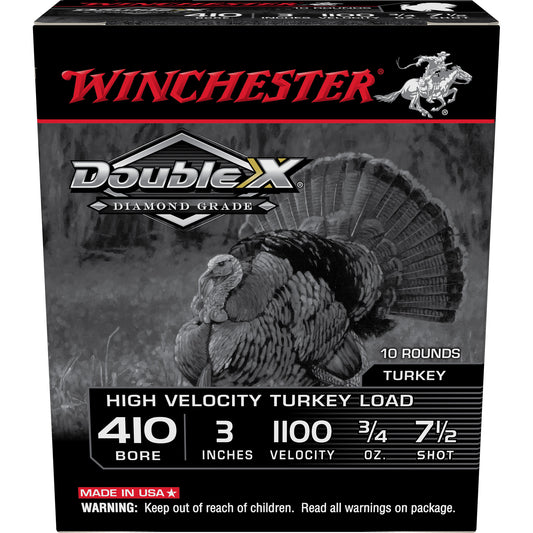 Winchester Ammunition High Velocity Turkey Load for 410 Gauge - Double X Diamond Grade #7.5 Shot, 3/4 oz, 10 Rounds Per Box