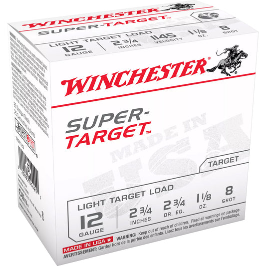 Winchester Ammunition Super Target 12 Gauge Shotshell, 1 1/8 oz #8, 25 Rounds per Box