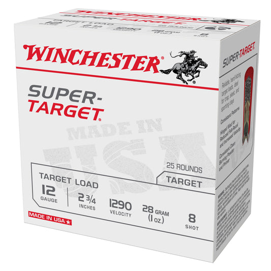 Winchester Ammunition Super Target 12 Gauge Shotshells, 1 oz #8, 25 Rounds per Box