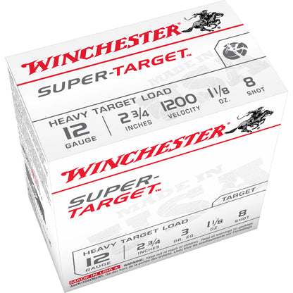 Winchester Ammunition Super Target #8 1-1/8 oz 12 Gauge Shotshell * Reliable Performance for Hunting and Sporting Clays
