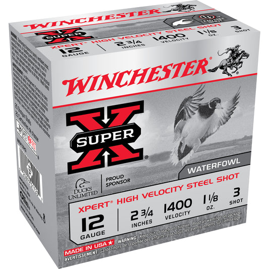 Winchester Ammunition Xpert Steel 12 Gauge 2.75-Inch #3 Steel Shot * 1 1/8 Ounce, Pack of 25