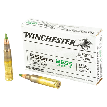Winchester Ammunition M855 62 Grain Full Metal Jacket 5.56 NATO, 20 Rounds
