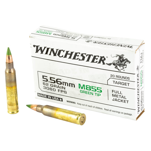 Winchester Ammunition M855 62 Grain Full Metal Jacket 5.56 NATO, 20 Rounds