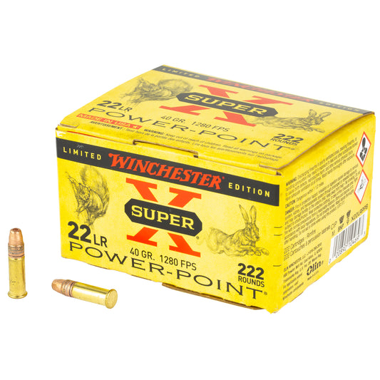 Winchester Ammunition Super-X Power Point .22 LR 40-Grain Lead Hollow Point - Reliable Target and Small Game Shooting