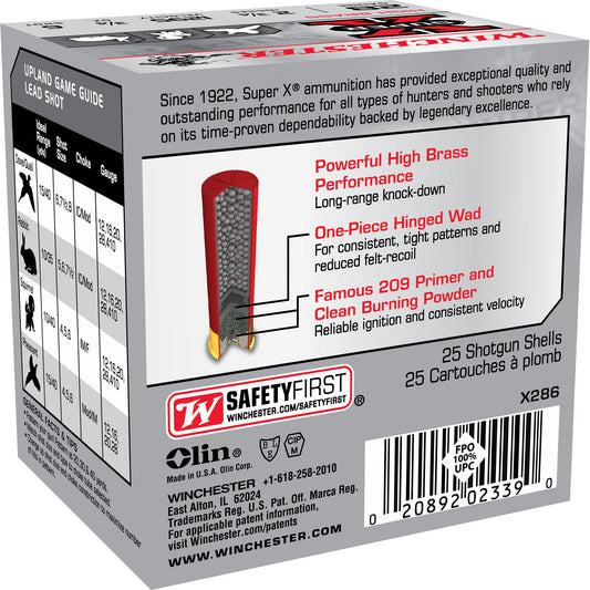 Winchester Ammunition Super-X 28 Gauge 2.75-Inch #6 Lead Shotshells * 3/4 oz, 25 Rounds per Box