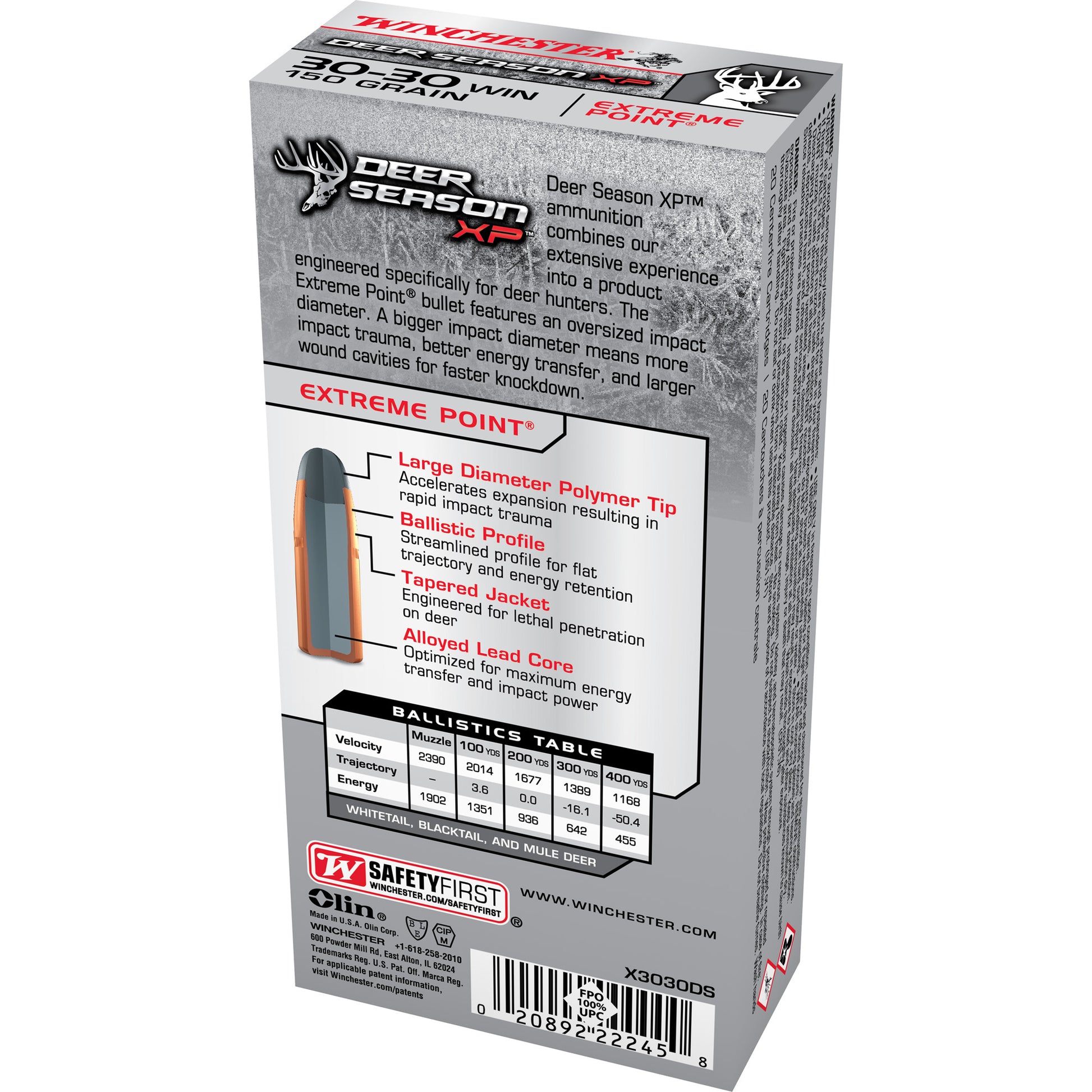 Winchester Ammunition Deer Season XP 30-30 Winchester 150-Grain Ballistic Tip Ammo (20 Rounds Per Box)