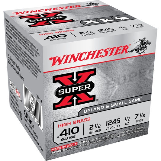 Winchester Ammunition Super-X 410 Gauge Shotshells - 1.5 oz #7.5, 25 Rounds Per Box