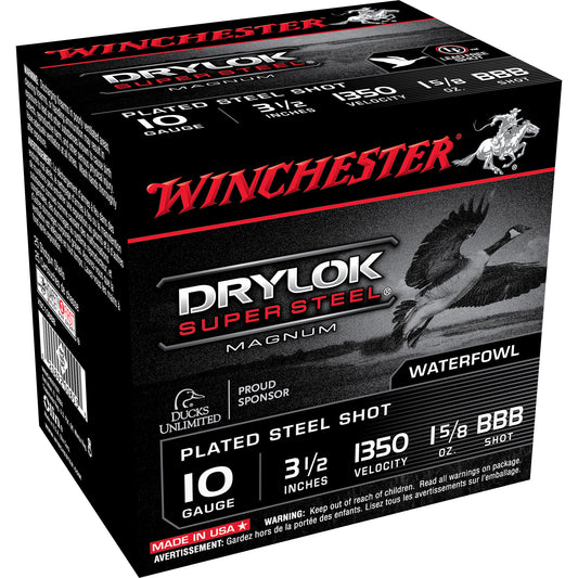 Winchester Ammunition Drylok Super Steel 10 Gauge 3.5-inch BB Steel Shot Ammo - 1 5/8 oz, 25 Rounds per Box