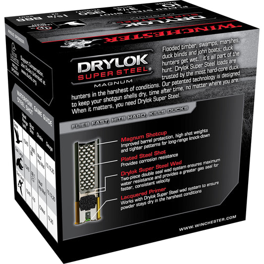 Winchester Ammunition Drylok Super Steel 10 Gauge 3.5-inch BB Steel Shot Ammo - 1 5/8 oz, 25 Rounds per Box