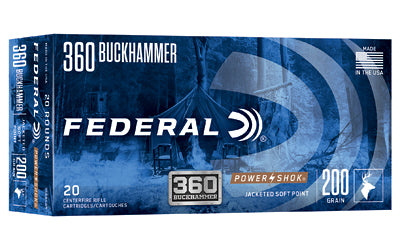 Federal PowerShok 360 Buckhammer 200-Grain Soft Point Rifle Ammunition * Reliable Hunting Load