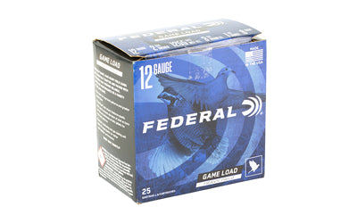 Federal Game Load 12 Gauge 2.75-Inch Shotgun Shells with #8 Shot - 1 1/8 oz, 3 1/4 Dram, Pack of 25