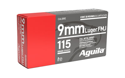 Aguila Ammunition 9mm 115-Grain FMJ Pistol Cartridges * 50 Rounds per Box