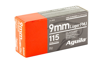 Aguila Ammunition 9mm 115-Grain FMJ Pistol Cartridges * 50 Rounds per Box
