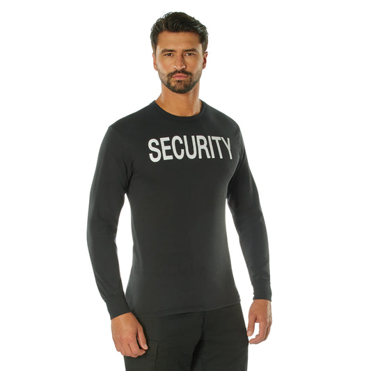 Rothco 2-Sided Security Long Sleeve T-Shirt Black Size XL