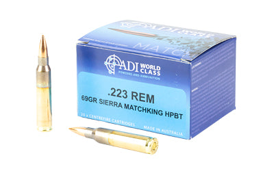ADI World Class Ammunition 223 Remington 69-Grain Sierra MatchKing Boat Tail Hollow Point * Precision Rifle Ammo