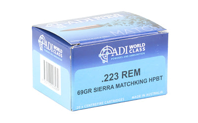 ADI World Class Ammunition 223 Remington 69-Grain Sierra MatchKing Boat Tail Hollow Point * Precision Rifle Ammo