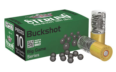 Sterling 12 Gauge 00 Buckshot Shotshells - 2.75 Inch, 10 Rounds per Box, 200 per Case