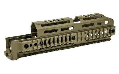 Midwest Industries Alpha Series AK Quad Handguard 10 Inches Flat Dark Earth - Model MI-AK-ALPHA-QR-10-FDE