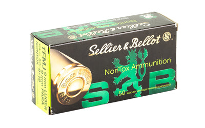 Sellier & Bellot 9mm 124 Grain Full Metal Jacket Pistol Ammunition (50 Rounds per Box, 1000 per Case)