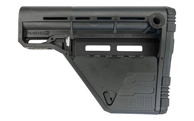Amend2 AMSLOWS Carbine Stock Black - Modular Mil-Spec Rifle Stock with Customizable Storage Options