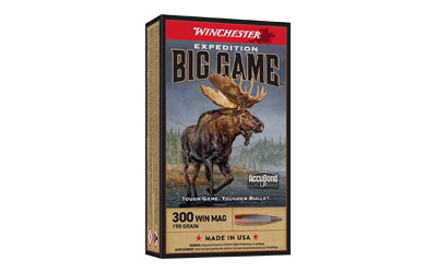 Winchester Ammunition Expedition Big Game Long Range .300 Winchester Magnum 190-Grain AccuBond Bullet - 20 Rounds per Box