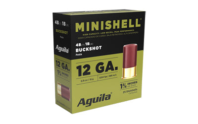 Aguila Ammunition Minishell 12 Gauge Buckshot * 1.75 Inch, 4 Buckshot, 25 Rounds per Box