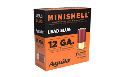 Aguila Ammunition Minishell 12 Gauge Slug * 25 Rounds per Box, 250 per Case