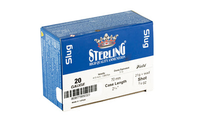 Sterling Big Game Series 20 Gauge Slug Shots * 7/8 oz for Wild Boar Hunting, 10 Rounds per Box