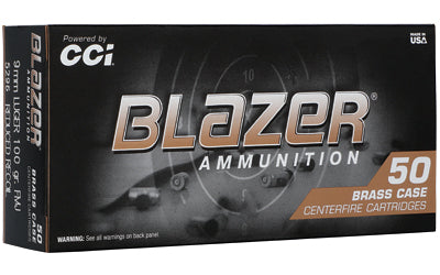 CCI Ammunition Blazer Brass 9mm Luger 100-Grain FMJ * Reloadable Brass Casings for Target Shooting