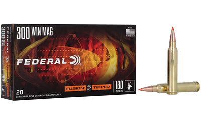 Federal Fusion Tipped .300 Winchester Magnum 180-Grain Polymer Tip Rifle Ammunition - Box of 20