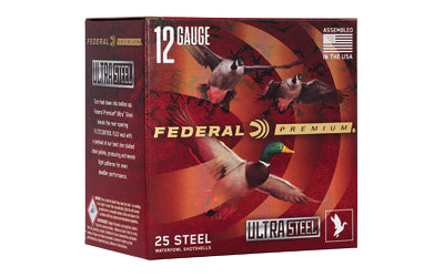 Federal Premium Ultra Steel 12 Gauge 3-inch Shotgun Shells - 1 1/4 oz #2 Steel Shot (25 Rounds per Box)