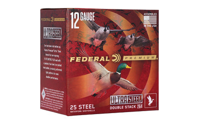 Federal Premium Ultra Steel 12 Gauge Shotgun Shells * 1 1/4 oz Steel Shot, #2 and #4, 25 Rounds per Box