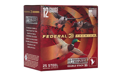 Federal Premium Ultra Steel 12 Gauge Shotshells * 1 1/4 oz #3 and #5 Steel Shot, 25 Rounds per Box