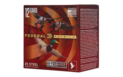 Federal Premium Ultra Steel 12 Gauge 3-inch BB Steel Shot Ammo - 1 1/4 oz, 25 Rounds per Box