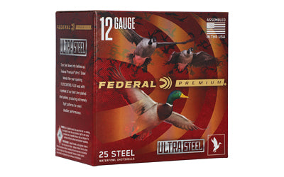 Federal Premium Ultra Steel 12 Gauge 3-inch BB Steel Shot Ammo - 1 1/4 oz, 25 Rounds per Box