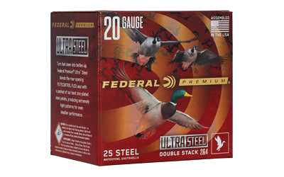 Federal Premium Ultra Steel 20 Gauge 3-Inch, 1 oz #2 Steel Shotshells * Pack of 25