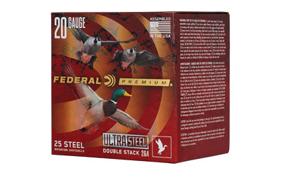 Federal Premium Ultra Steel 20 Gauge Shotshells * 1 oz #2/#4 Steel Shot with FliteControl Flex Wad, 25 Rounds per Box