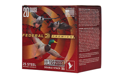 Federal Premium Ultra Steel 20 Gauge Shotshells * 1 oz Steel Shot, #3 & #5, 25 Rounds per Box