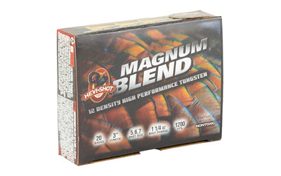 HEVI-Shot Magnum Blend 20 Gauge 3-Inch Shotgun Ammo - #5, #6, #7 Tungsten Pellets, 1 1/4 oz, Max Dram, 50 Rounds per Case