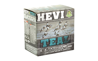 HEVI-Shot HEVI-Teal 12 Gauge 3-Inch #6 Shot * High-Velocity Waterfowl Load with 1? Ounce of Shot, 25 Rounds per Box
