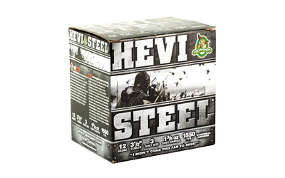 HEVI-Shot HEVI-Steel 12 Gauge 3.5-Inch Shotgun Shells, 1 3/8 Oz #3 - High-Velocity Steel Shotshells