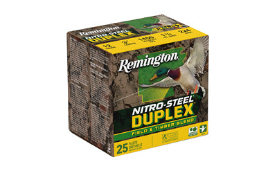 Remington Nitro Steel Duplex 12 Gauge Shotgun Shells - #2 & #4 Steel Shot, 25 per Box