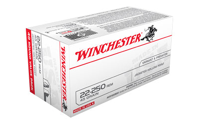 Winchester Ammunition USA White Box .22-250 Remington Varmint 45 Grain Hollow Point * 40 Rounds per Box