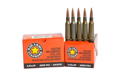 Century Arms AM3423 5.45x39mm Steel Case Full Metal Jacket Ammunition - 60 Grain, 30 Rounds per Box